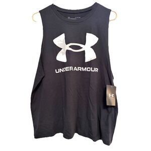 Under Armour Tank Women's Large Loose Sport Style Top Black‎ NWT